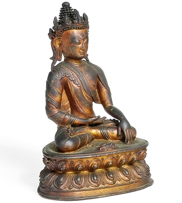 Sino Tibetan Bronze Buddha seated on lotus throne. Sold $21,450 ...